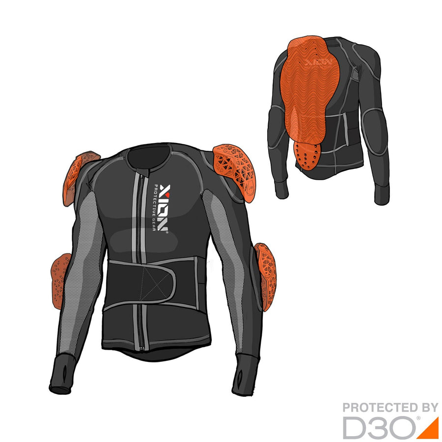 XION PG Men's Jacket Freeride – D3O — Combi Sketched