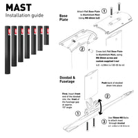 AXIS Black Aluminium Surf Foil Masts - 19mm