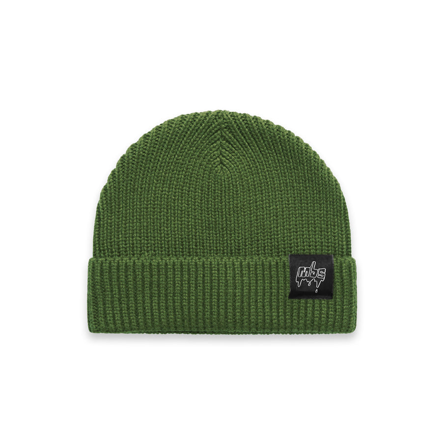 MBS Drips Outline Beanie — Olive Green