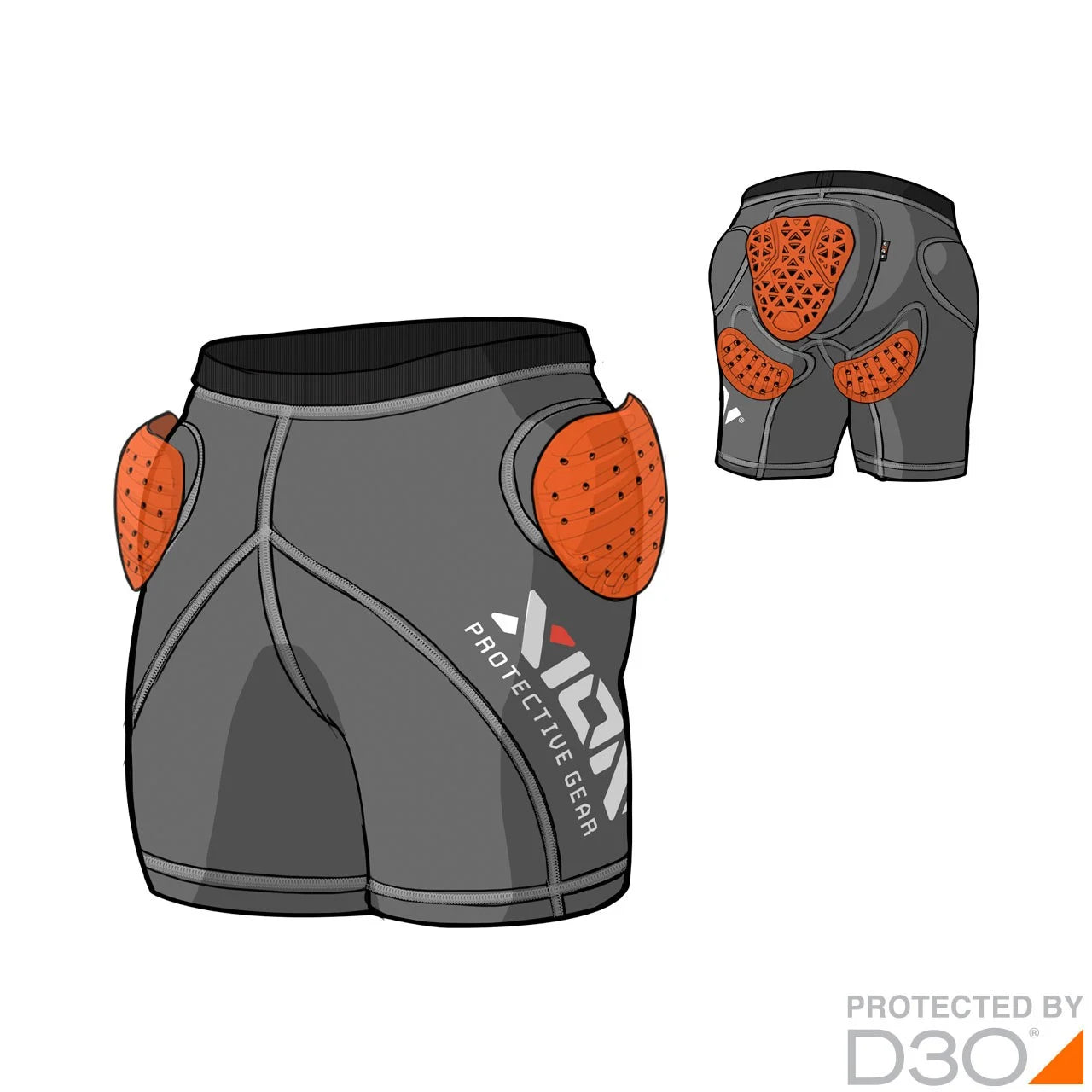 XION PG Women's Shorts Freeride Evo – D3O — Sho Combi Sketched