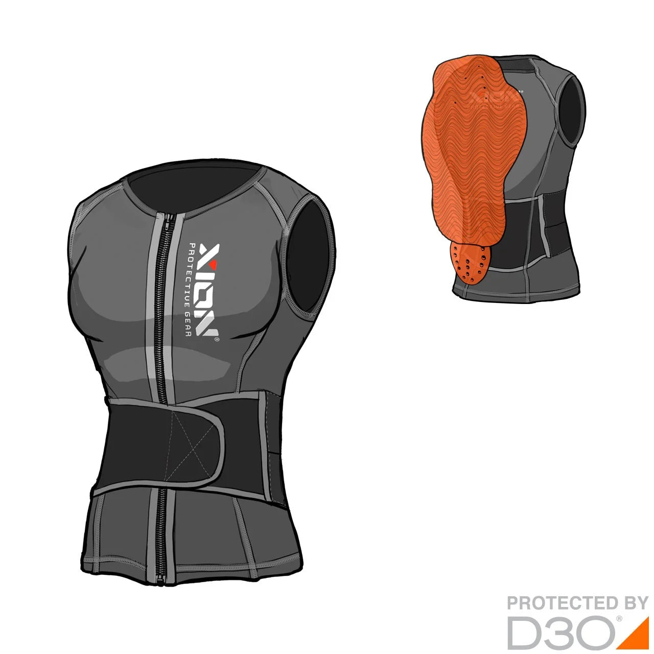XION PG Women's Nosleeve Vest Freeride – D3O — Ves Combi Sketched