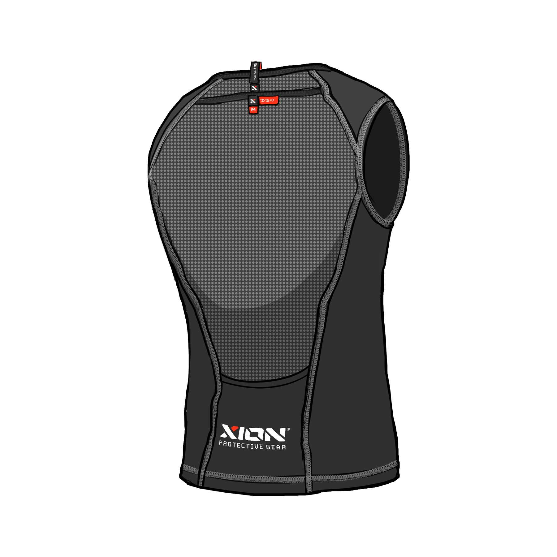 XION PG Women's Nosleeve Vest Freeride LITE – D3O — Ves Back Sketched