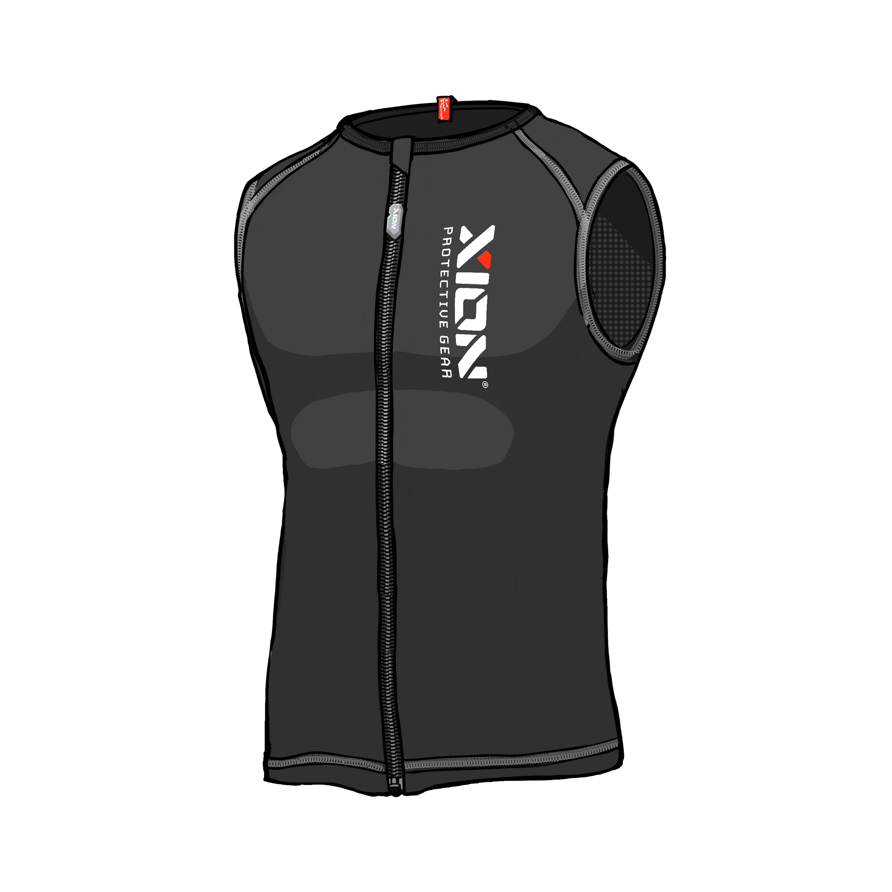XION PG Women's Nosleeve Vest Freeride LITE – D3O — Ves Front Sketched