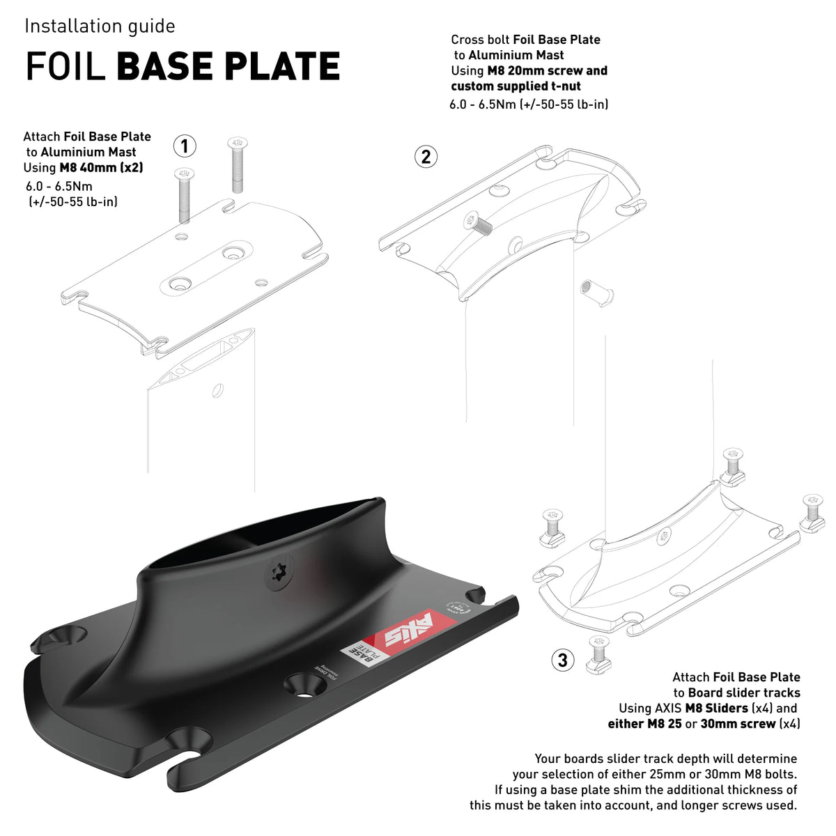 AXIS 19mm Black Foil Base Plate