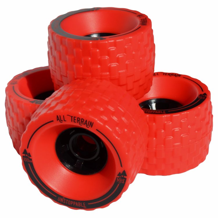 MBS All Terrain Skateboard Wheels — Red