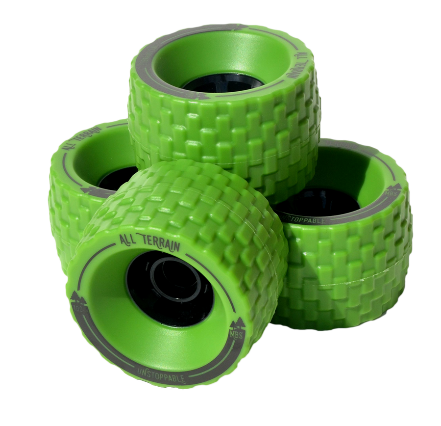MBS All Terrain Skateboard Wheels — Set Green — Green