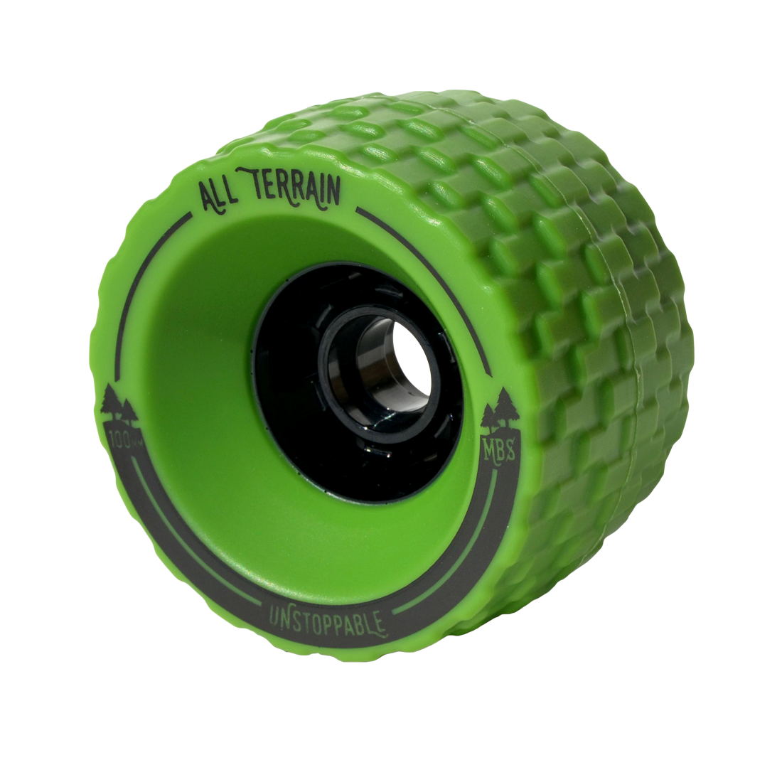 MBS All Terrain Skateboard Wheels — Single Green