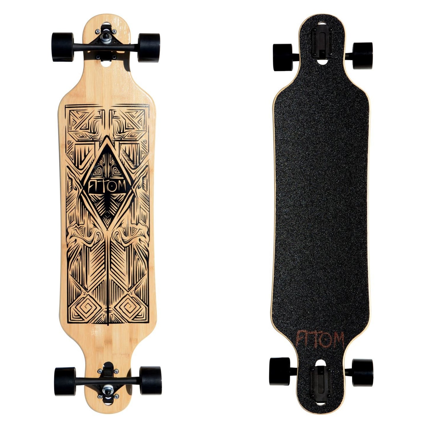 Atom Drop-Through Longboard - 40 Inch - Bamboo Tiki