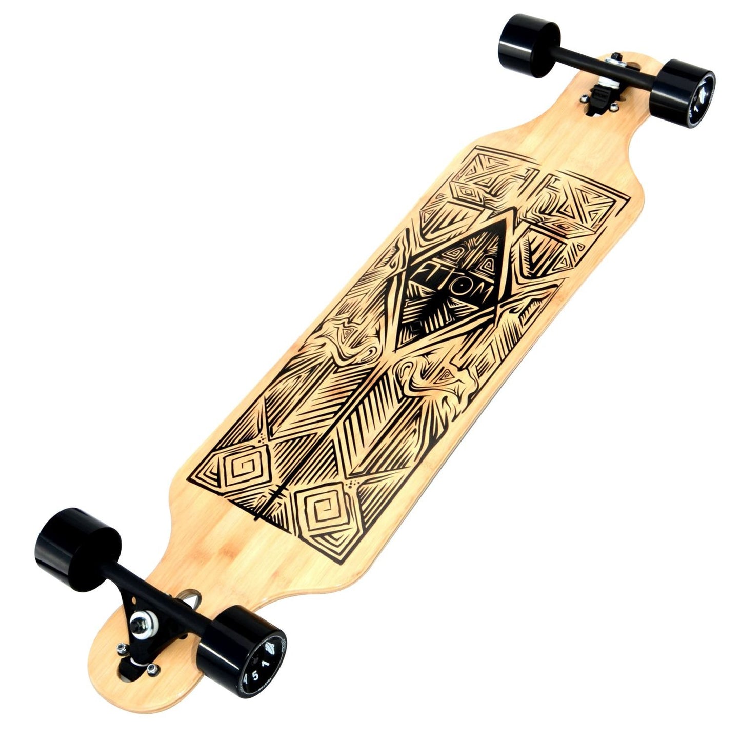 Atom Drop-Through Longboard - 40 Inch - Bamboo Tiki