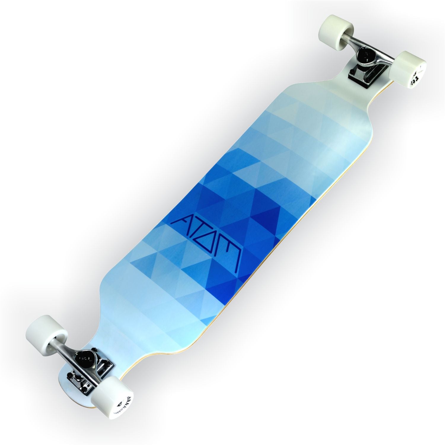 Atom Drop Deck Longboard 39 Inch Blue Triangles New Rock Surf