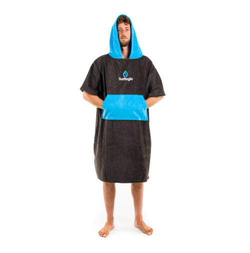 Surflogic Poncho — Black/Cyan