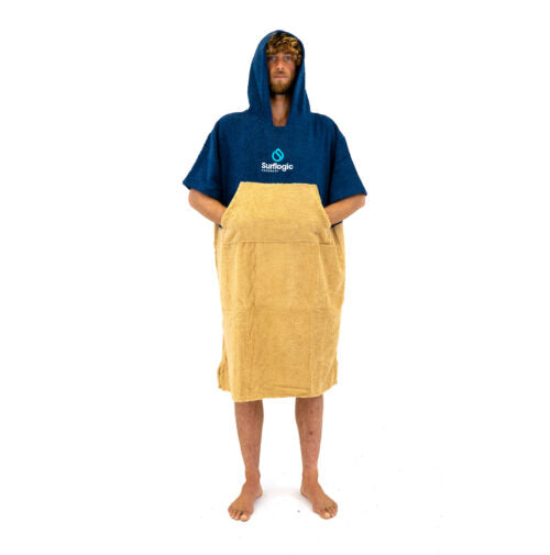 Surflogic Poncho — Navy/Beige
