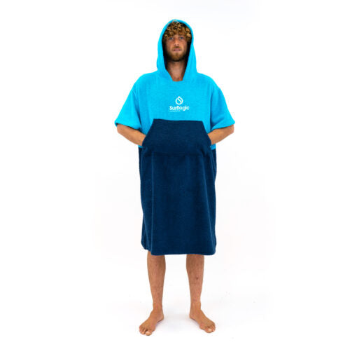 Surflogic Poncho — Cyan/Navy