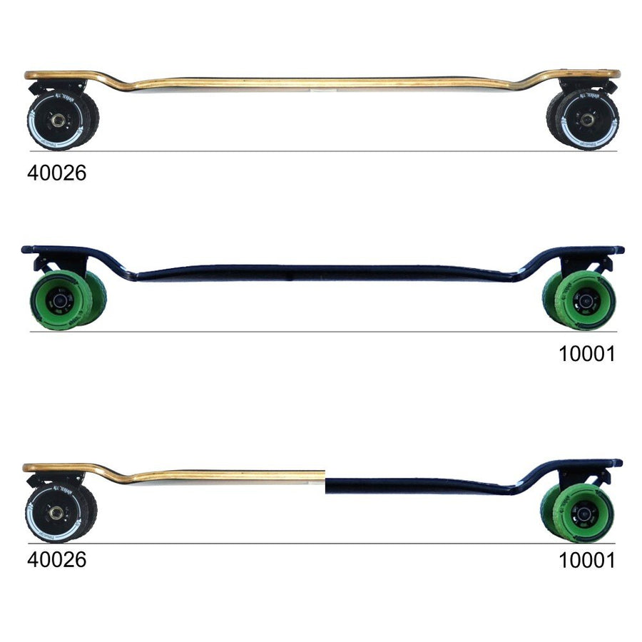 Atom 39" All Terrain Longboard - Woody — Atlb Side Profile Comparisons