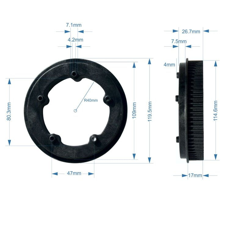 MBS MBS Wheel Pulley - HTD 5M - 72T — Rockstarii Cad