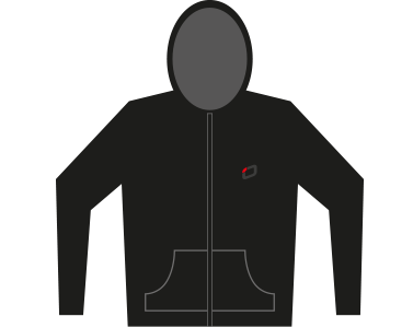 Ozone Zip Hoody Embroided — Mens Large / Black