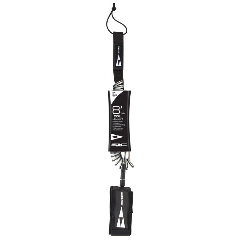 SIC Coil Leash Black 8' — Leash8Ft